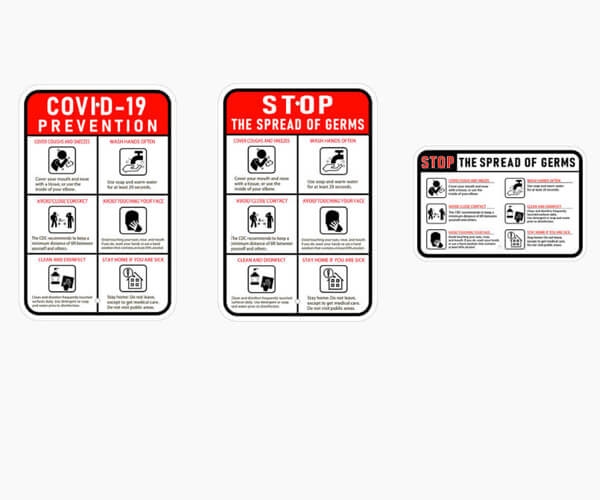 Red Covid 19 Signs