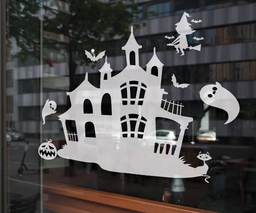Haunted House window decals