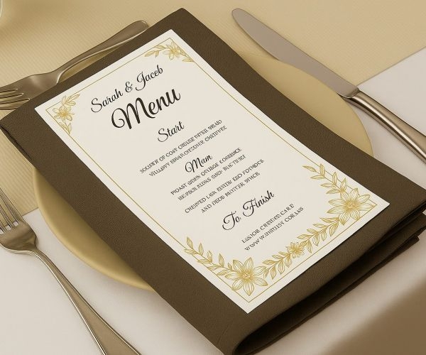 Wedding Menu Printing