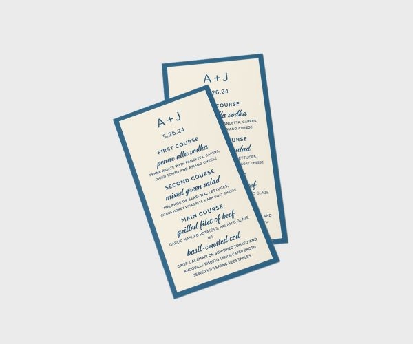 Wedding Menu Printing