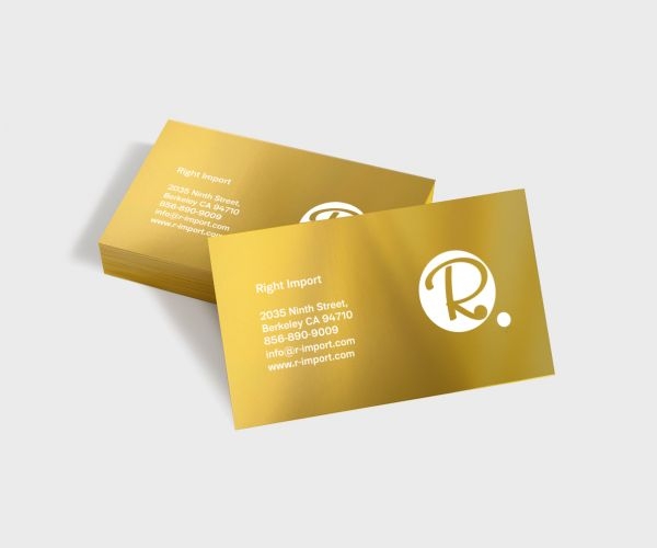 metallic gold business card