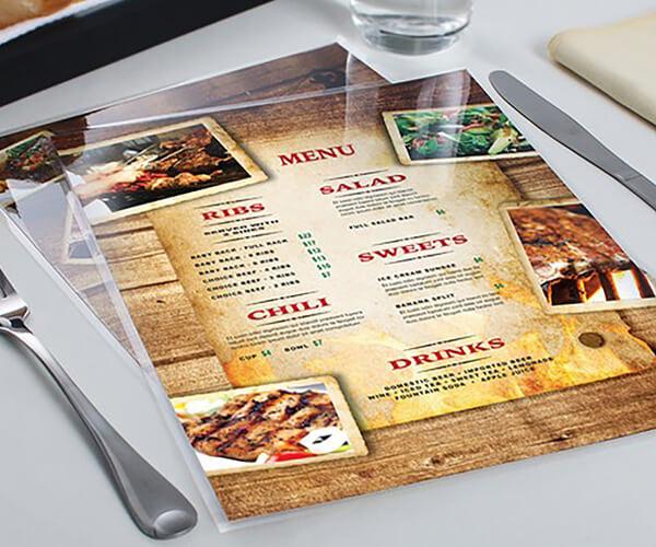 Laminated Menus