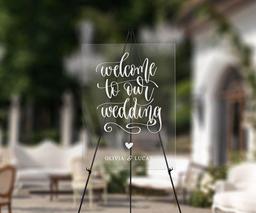 acrylic wedding welcome sign